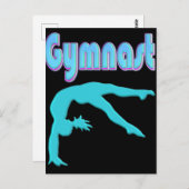 Gymnast Back Handspring Stap uit Blauwgroen Briefkaart (Voorkant / Achterkant)