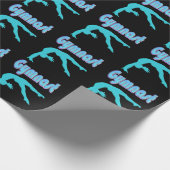 Gymnast Back Handspring Stap uit Blauwgroen Cadeaupapier (Hoek)