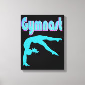 Gymnast Back Handspring Stap uit Blauwgroen Canvas Afdruk (Voorkant)