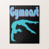 Gymnast Back Handspring Stap uit Blauwgroen Legpuzzel (Verticaal)