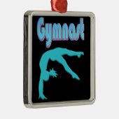 Gymnast Back Handspring Stap uit Blauwgroen Metalen Ornament (Rechts)