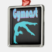 Gymnast Back Handspring Stap uit Blauwgroen Metalen Ornament (Links)