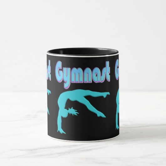 Gymnast Back Handspring Stap uit Blauwgroen Mok (Midden)
