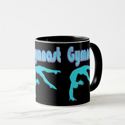 Gymnast Back Handspring Stap uit Blauwgroen Mok (Voorkant rechts)
