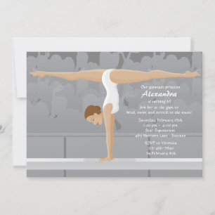 Gymnast Birthday Party Invitation Kaart