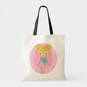 Gymnast - Cute Gymnastics Pink Aqua BlondeA Tote Bag
