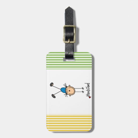 Gymnast Doing Handstaties Bagagelabel (Voorkant verticaal)