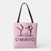 Gymnast Figures Cute Girls Gymnastics Personalized Draagtas (Achterkant)