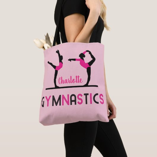 Gymnast Figures Cute Girls Gymnastics Personalized Draagtas (Dichtbij)