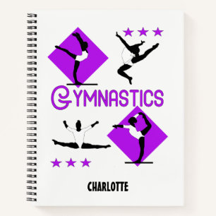 Gymnast Figures Cute Girls Gymnastics Personalized Notitieboek