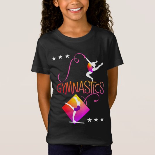 Gymnast Figures Cute Girls Gymnastiek Grafisch T-shirt (Voorkant)