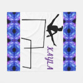GYMNAST fleece deken met gymnast op ongelijke bars (Voorkant (Horizontaal))