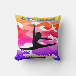 Gymnast Floor Beam Vault Bars Rainbow Camouflage Kussen