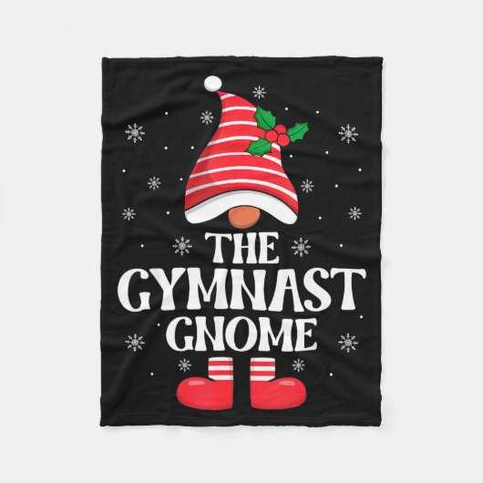 Gymnast Gnome Christmas Family Matching Group Funn Fleece Deken (Voorkant)