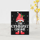 Gymnast Gnome Christmas Family Matching Group Funn Kaart (Gele Bloem)