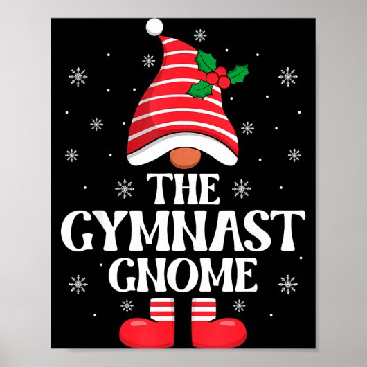 Gymnast Gnome Christmas Family Matching Group Funn Poster (Voorkant)
