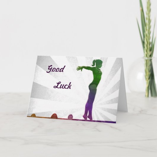 Gymnast Good Luck Card Kaart (Voorkant)