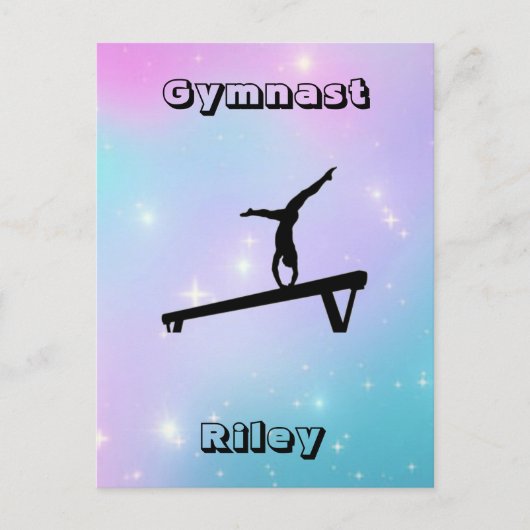 Gymnast Gymnastics Balance Beam Briefkaart (Voorkant)
