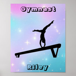 Gymnast Gymnastics Balance Beam Poster