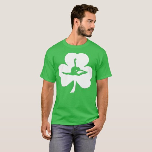 Gymnast Irish Shamrock  Gymnastics St Patricks T-shirt (Voorkant volledig)