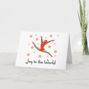 Gymnast Joy to the World Feestdagen Kaart