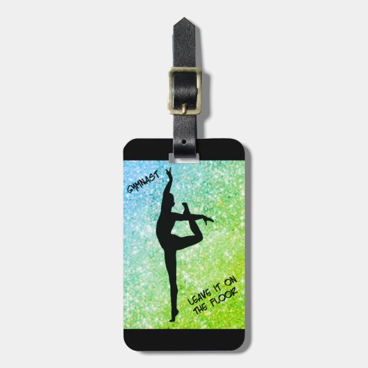 Gymnast Laat het op de vloer gepersonaliseerd groe Bagagelabel (Voorkant verticaal)