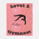 Gymnast Level Fleece Blanket met haar Niveau # & N (Voorkant)