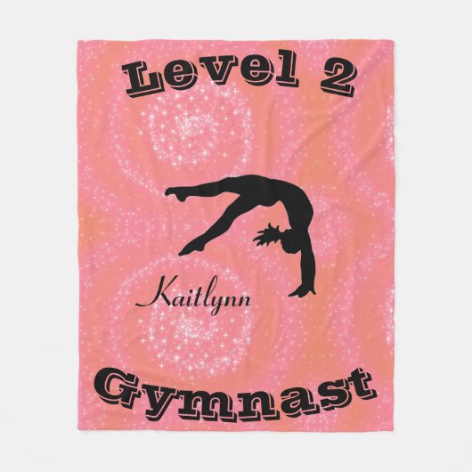 Gymnast Level Fleece Blanket met haar Niveau # & N (Voorkant)