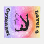 Gymnast Level Fleece Blanket met haar Niveau # & N (Voorkant (Horizontaal))