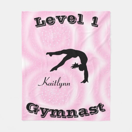 Gymnast Level Fleece Blanket met haar Niveau # & N (Voorkant)