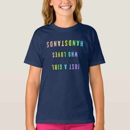 Gymnast Meisje Handstand Fun Rainbow T-shirt (Voorkant)