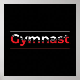 Gymnast - minimalistisch modern gymnastiek woord poster