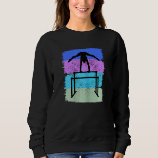 Gymnast Op Bars Gymnastiek Retro Sunset Stijl Kleu Trui