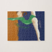 Gymnast over balanskunst legpuzzel (Horizontaal)