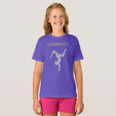 Gymnast Pink & Paarse Sparkle T-Shirt (Voorkant volledig)