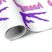 Gymnast Power Tumbling Paars Metallic Cadeaupapier (Rol Hoek)