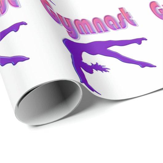 Gymnast Power Tumbling Paars Metallic Cadeaupapier (Rol Hoek)