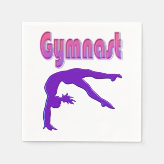 Gymnast Power Tumbling Paars Metallic Servet (Voorkant)