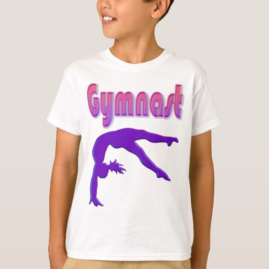 Gymnast Power Tumbling Paars Metallic T-shirt (Voorkant)