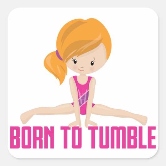 Gymnast - Red Hair Vierkante Sticker (Voorkant)