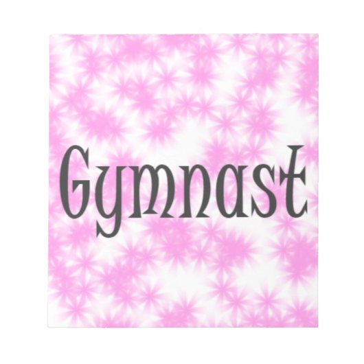 Gymnast Roze en Wit Notitieblok (Voorkant)