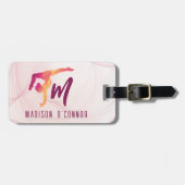 Gymnast roze gepersonaliseerd bagagelabel (Voorkant horizontaal)