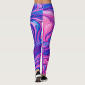 Gymnast Roze/Paarse/Blauwe Swirl Leggings (Achterkant)