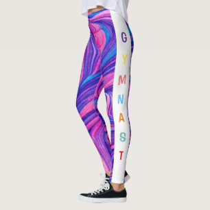 Gymnast Roze/Paarse/Blauwe Swirl Leggings