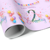 Gymnast schattige kinderen verjaarfeest met kleurr cadeaupapier (Rol Hoek)