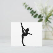Gymnast Silhouette Briefkaart (Staand voorkant)