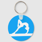 Gymnast Silhouette Sleutelhanger Blue (Voorkant)