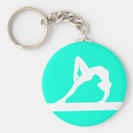 Gymnast Silhouette Sleutelhanger Turquoise