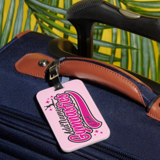 Gymnast Split Leap Gymnastiek op maat Bagagelabel (Voorkant Insitu 1)