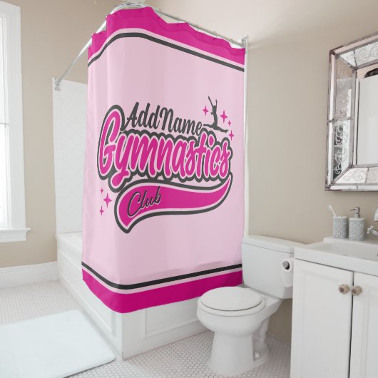 Gymnast Split Leap Gymnastiek op maat Douchegordijn (In situ)